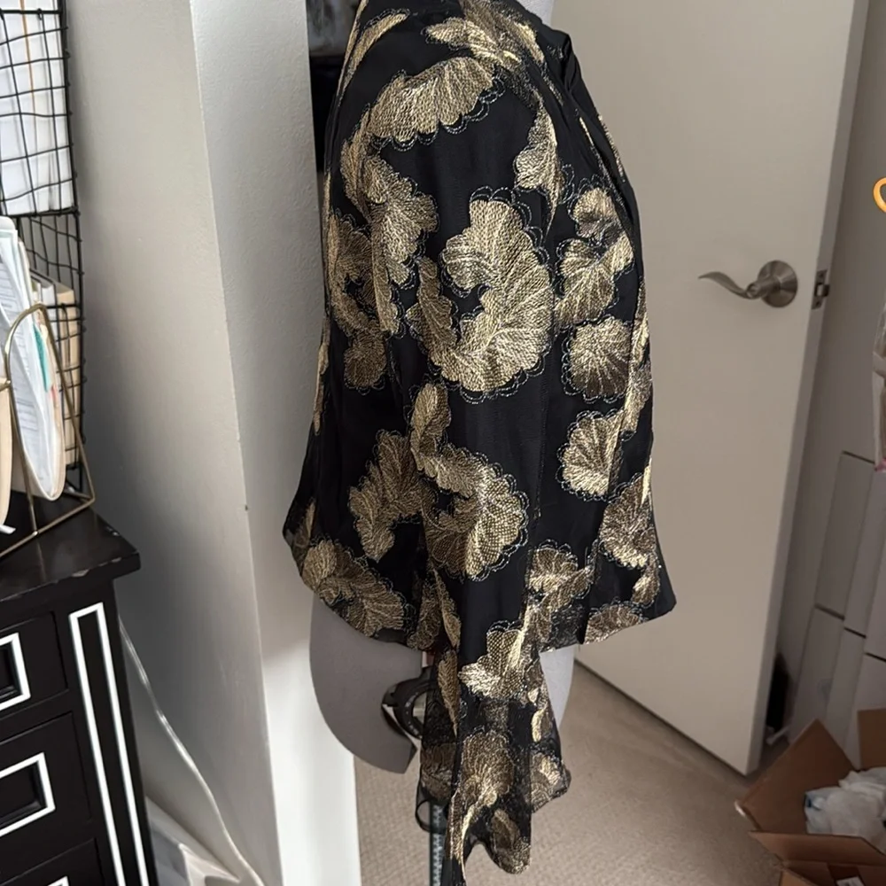 Gold leaf embroidery blazer - Picture 2 of 12